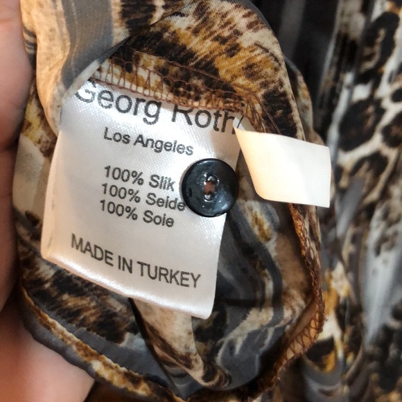 Vintage George Roth Silk Animal Print Blouse - Picture 7 of 7